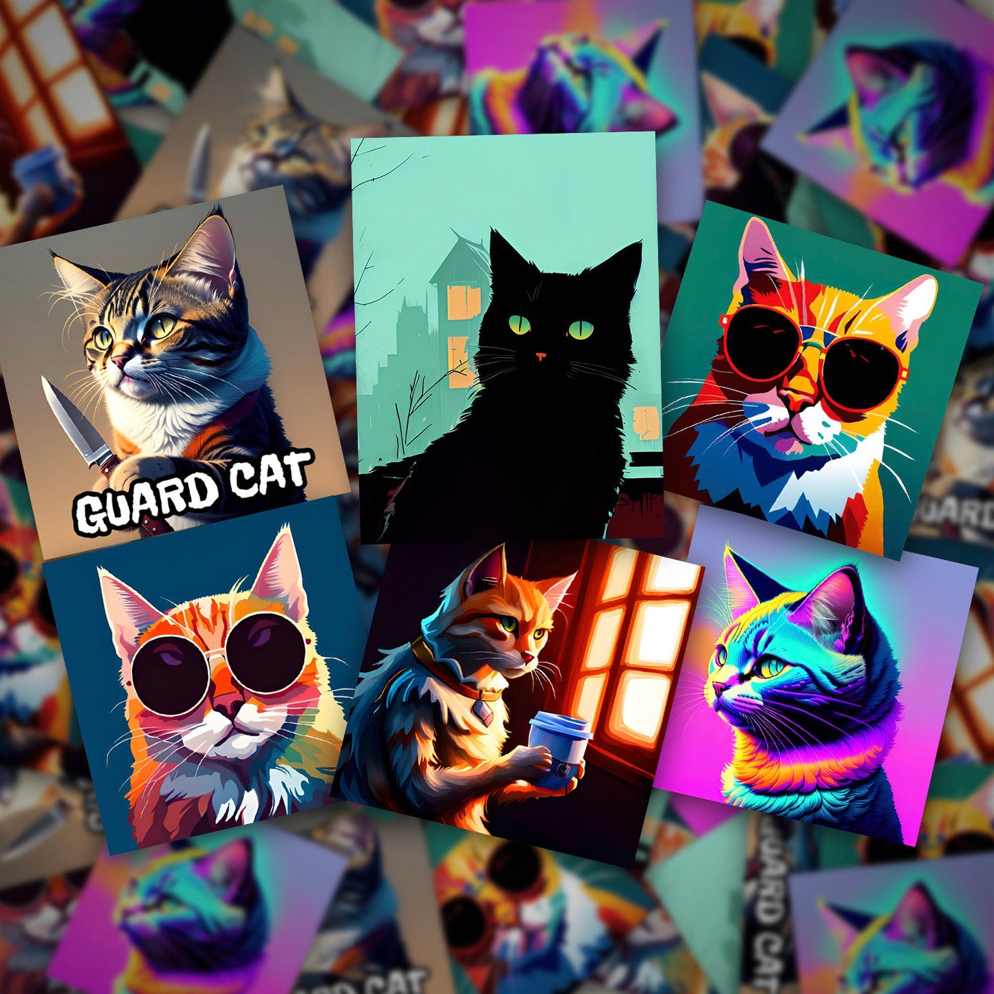 Cat Sticker Pack (6 Stickers)