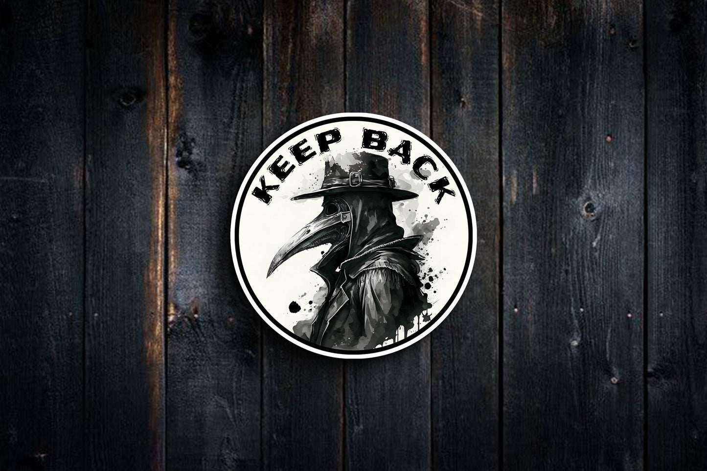 Keep Back Plague Doctor #1 Sticker