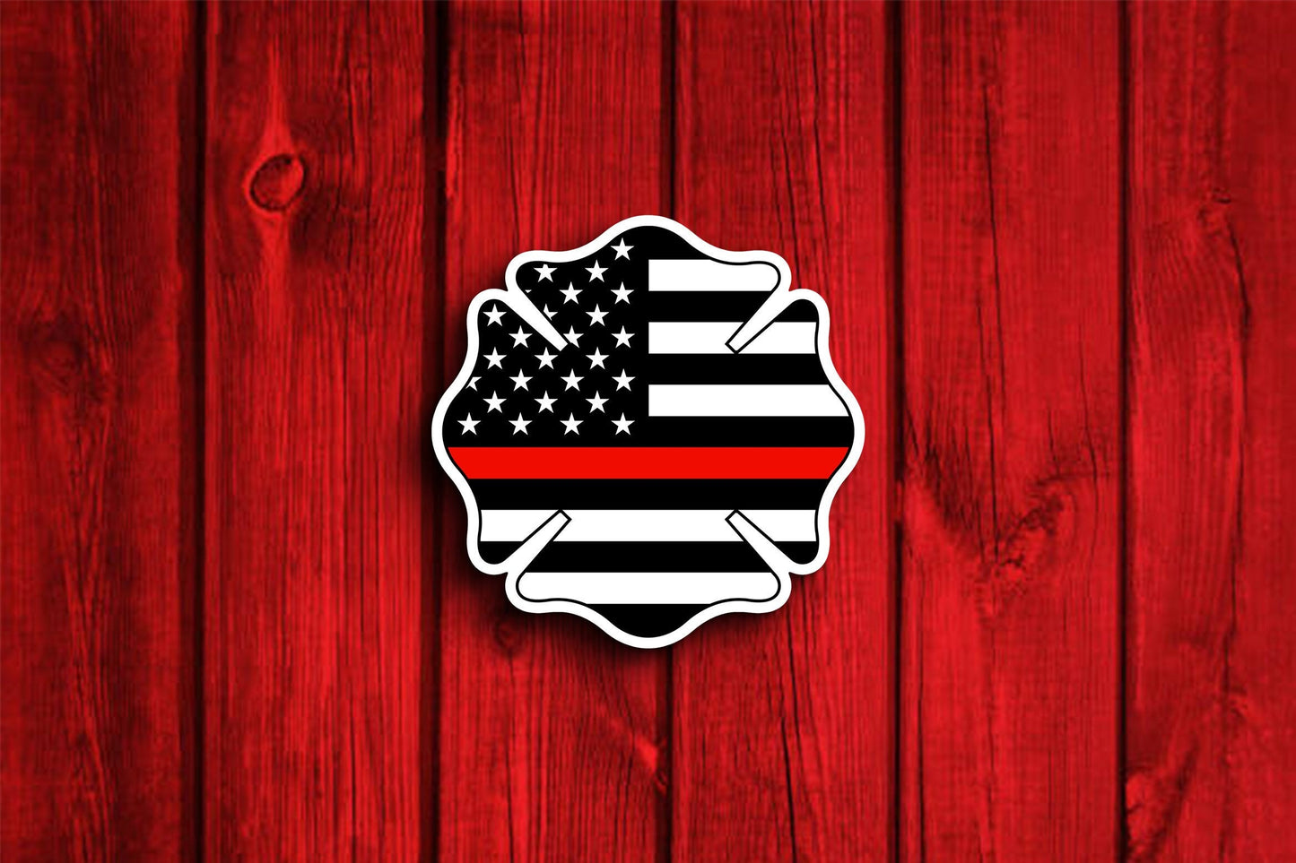 American Flag Maltese Thin Red Line Sticker