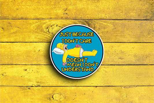 Homer Doesn't Care (Simpsons) Sticker