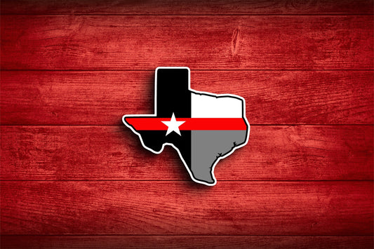 Texas Flag Thin Red Line Sticker