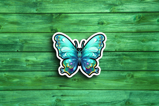 Cyan Butterfly Sticker