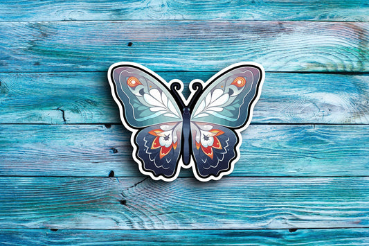 Dark Slate Gray Butterfly Sticker