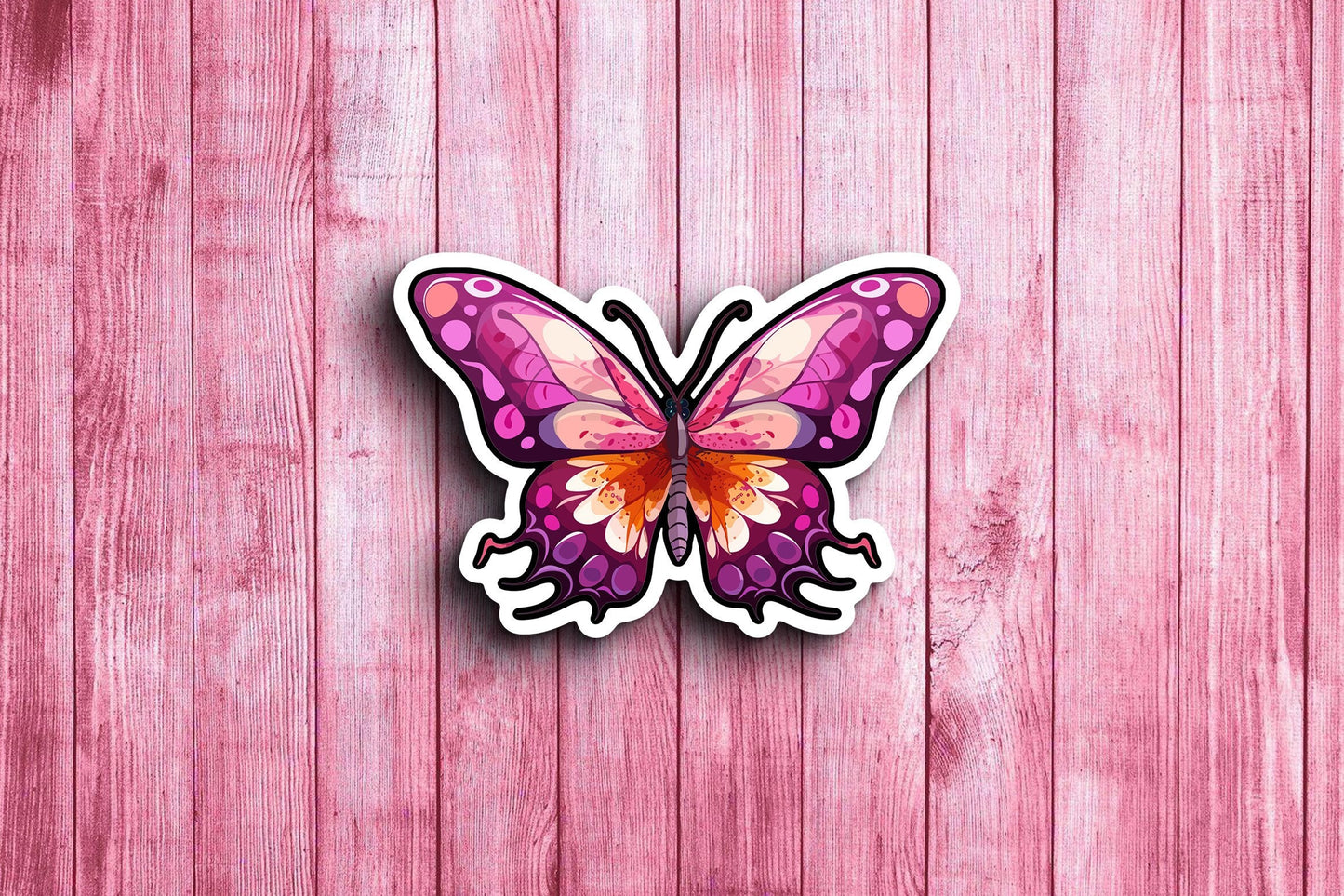 Orchid Butterfly Sticker