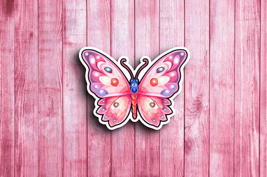 Pink Butterfly Sticker