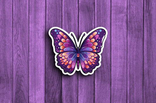 Purple-Orange Butterfly Sticker