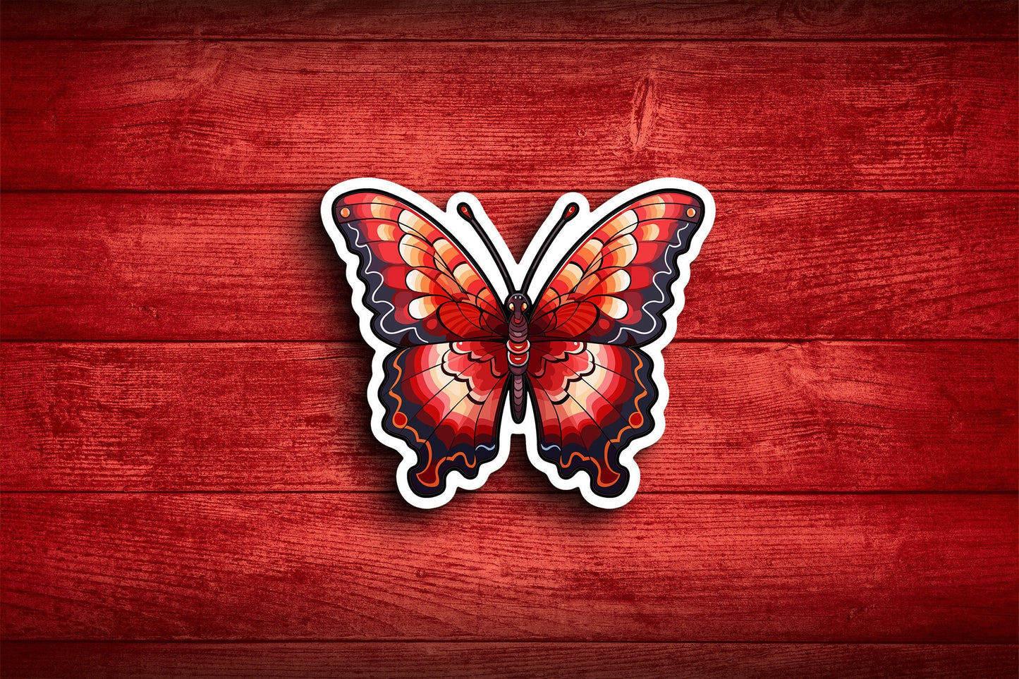 Red Butterfly Sticker