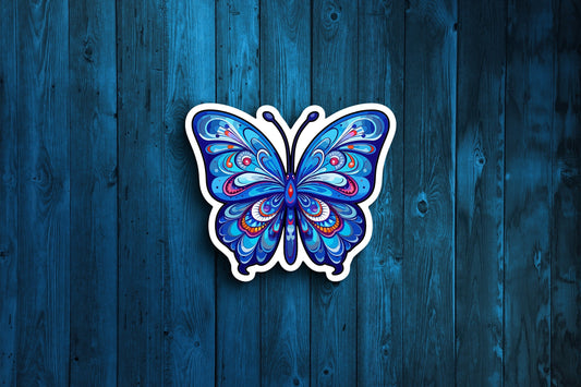 Royal Blue Butterfly Sticker