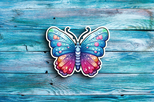 Snow Rainbow Butterfly Sticker