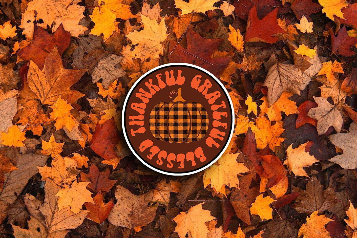 Thankful Grateful Blessed (Fall) Sticker