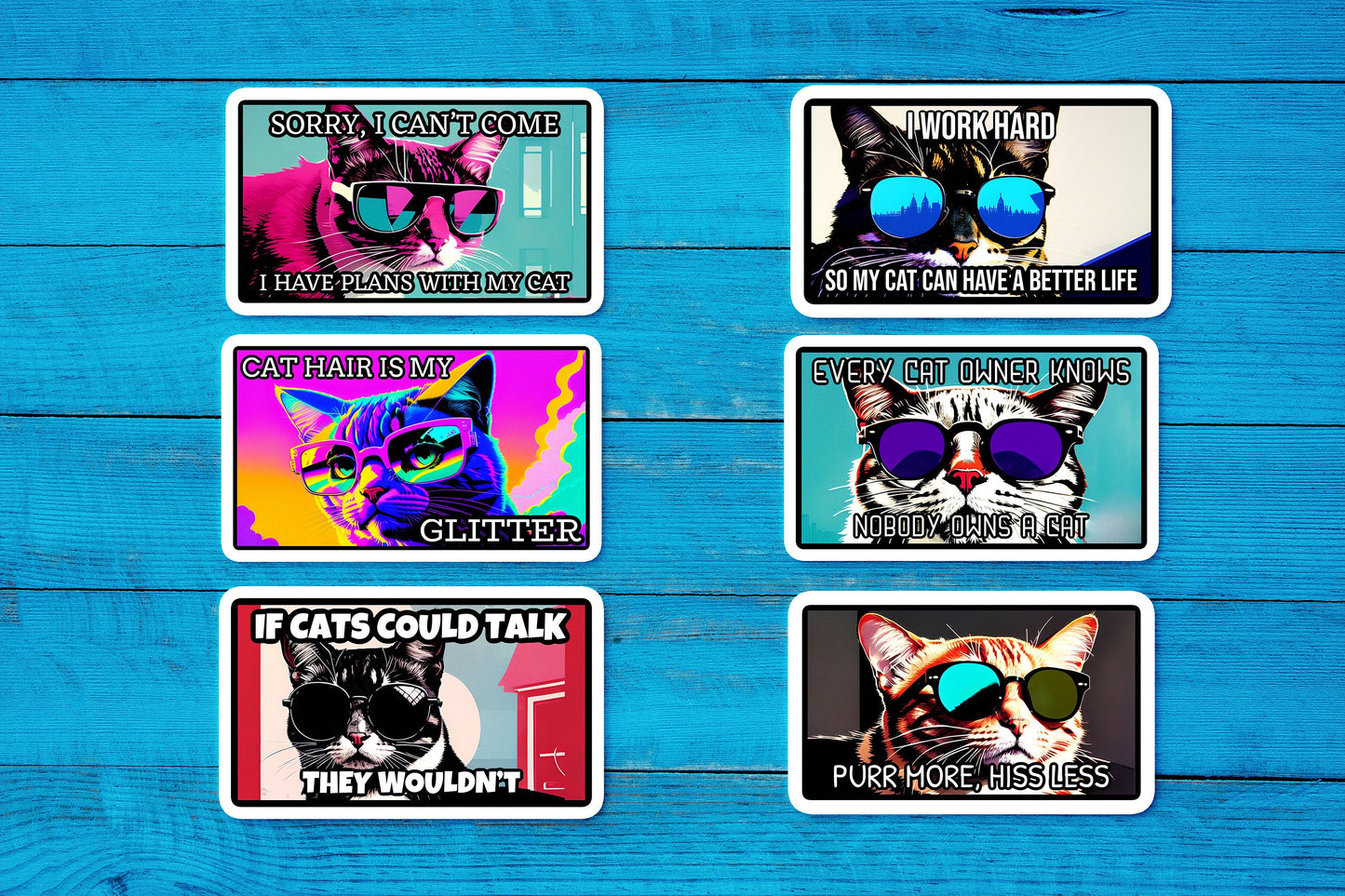 Cat Quotes Sticker Pack - 6 Stickers!