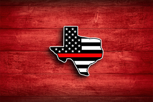 American Texas Thin Red Line Sticker