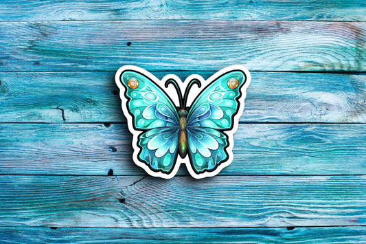 Aqua Butterfly Sticker