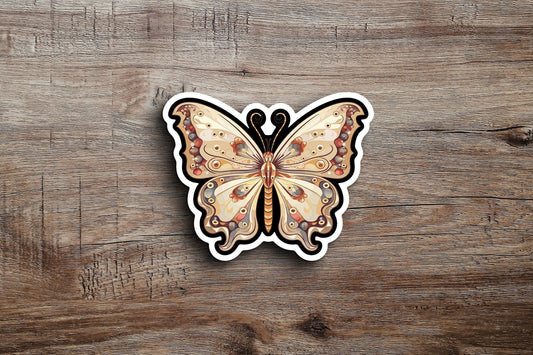 Beige Butterfly Sticker