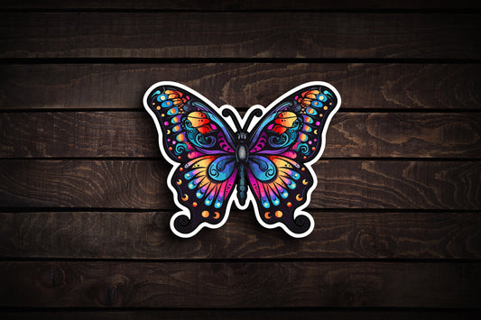 Black Rainbow Butterfly Sticker