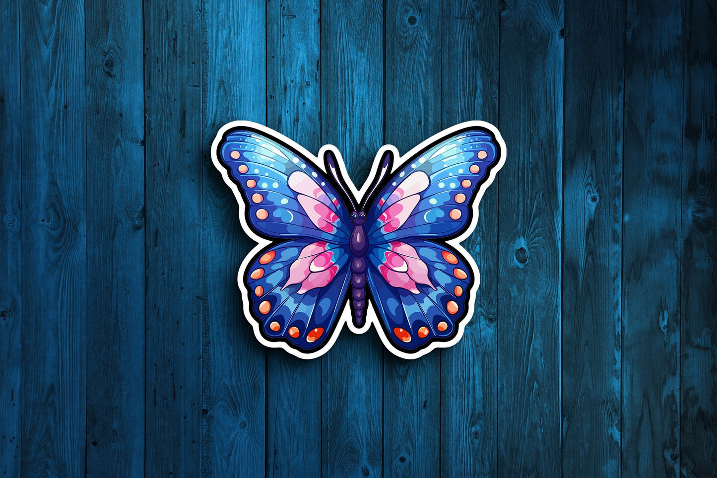 Blue-Pink Butterfly Sticker