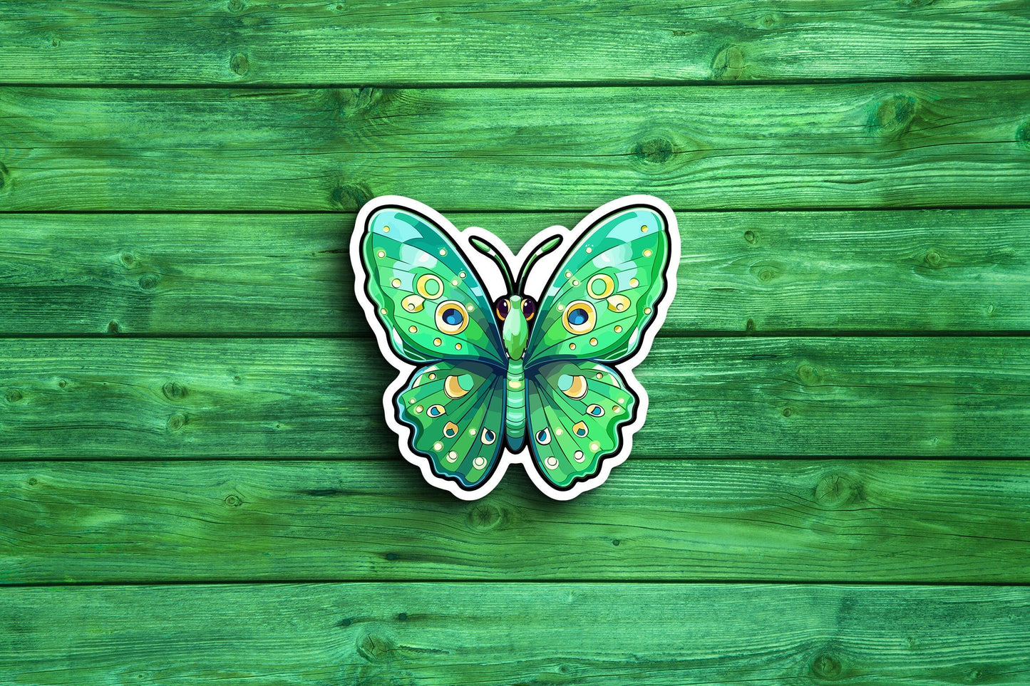 Green Butterfly Sticker