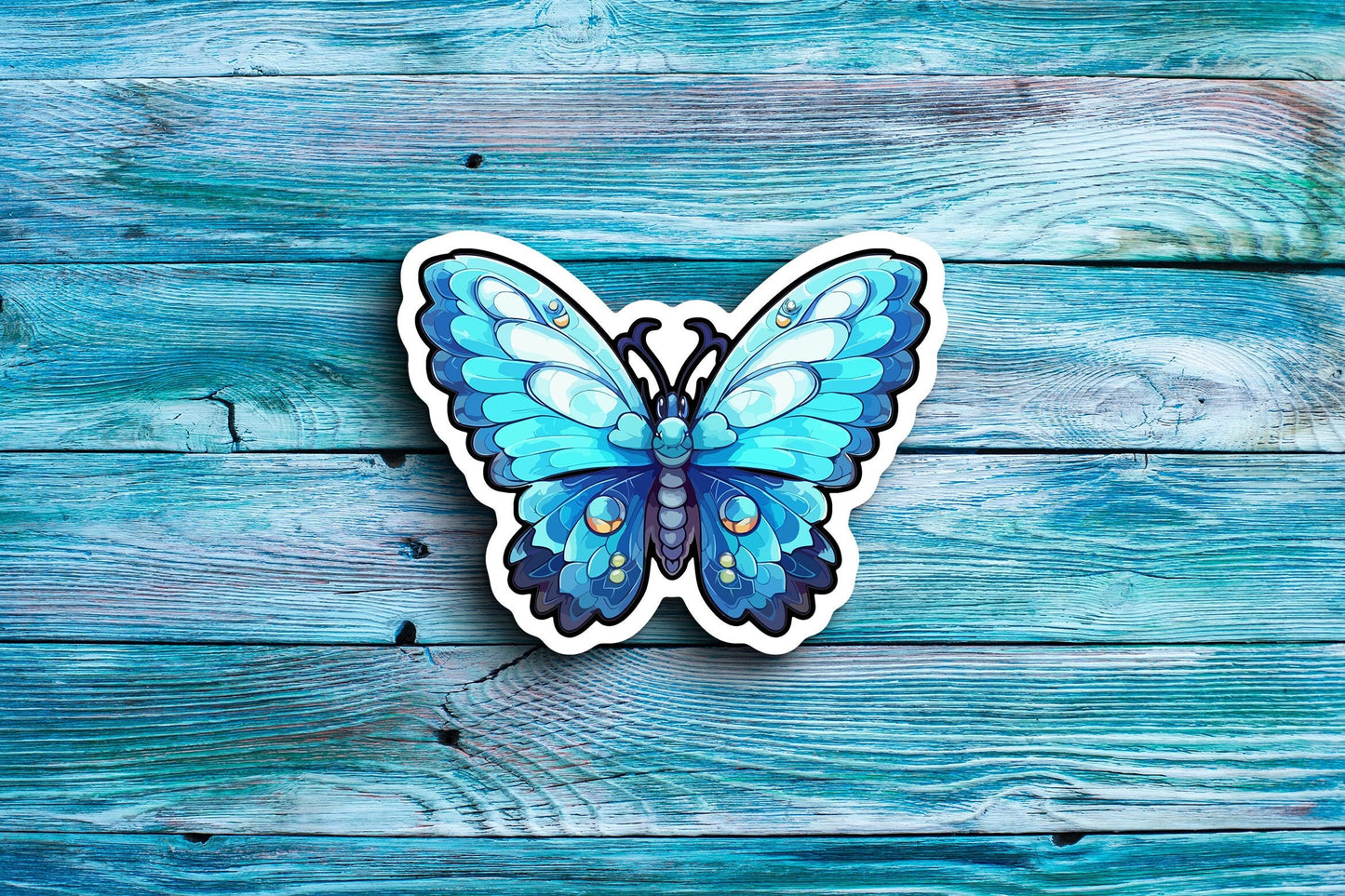 Light Blue Butterfly Sticker