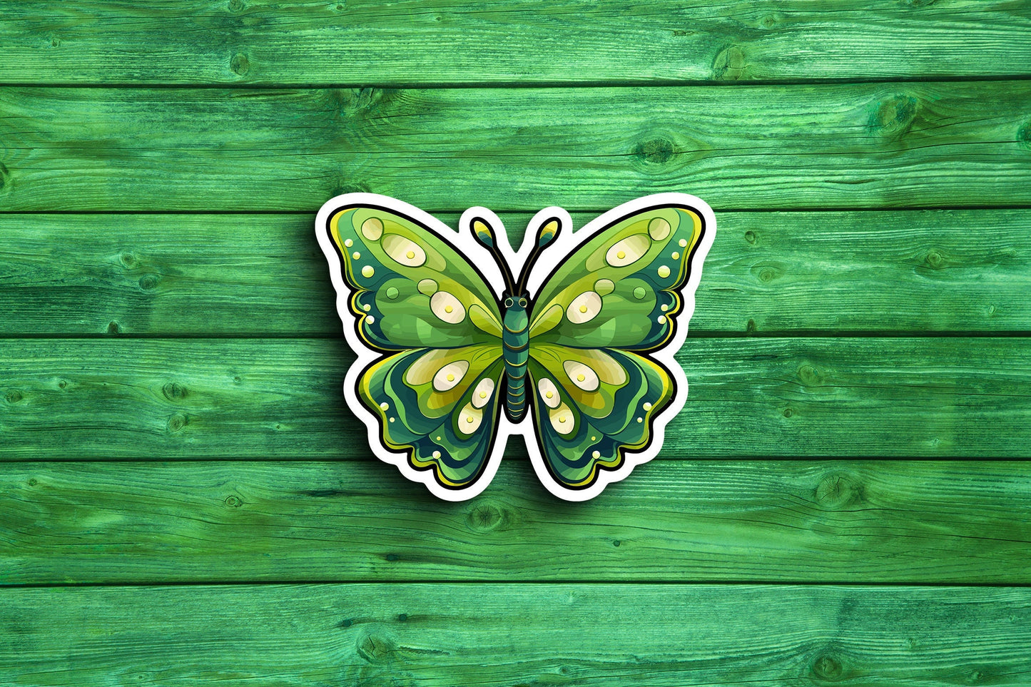 Olive Green Butterfly Sticker