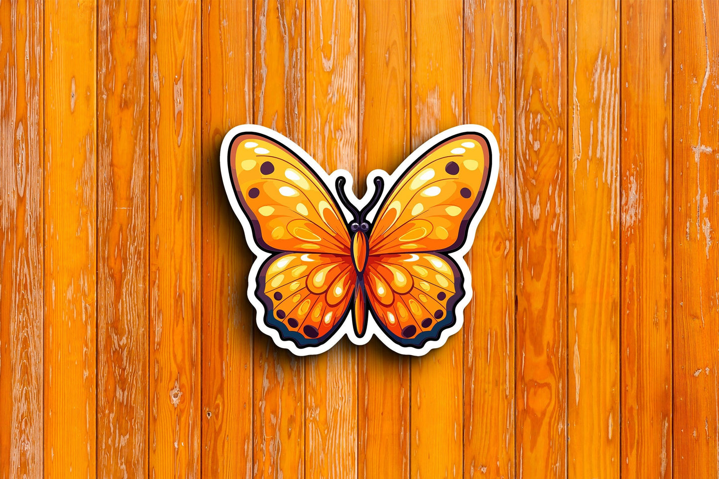 Orange-Gold Butterfly Sticker