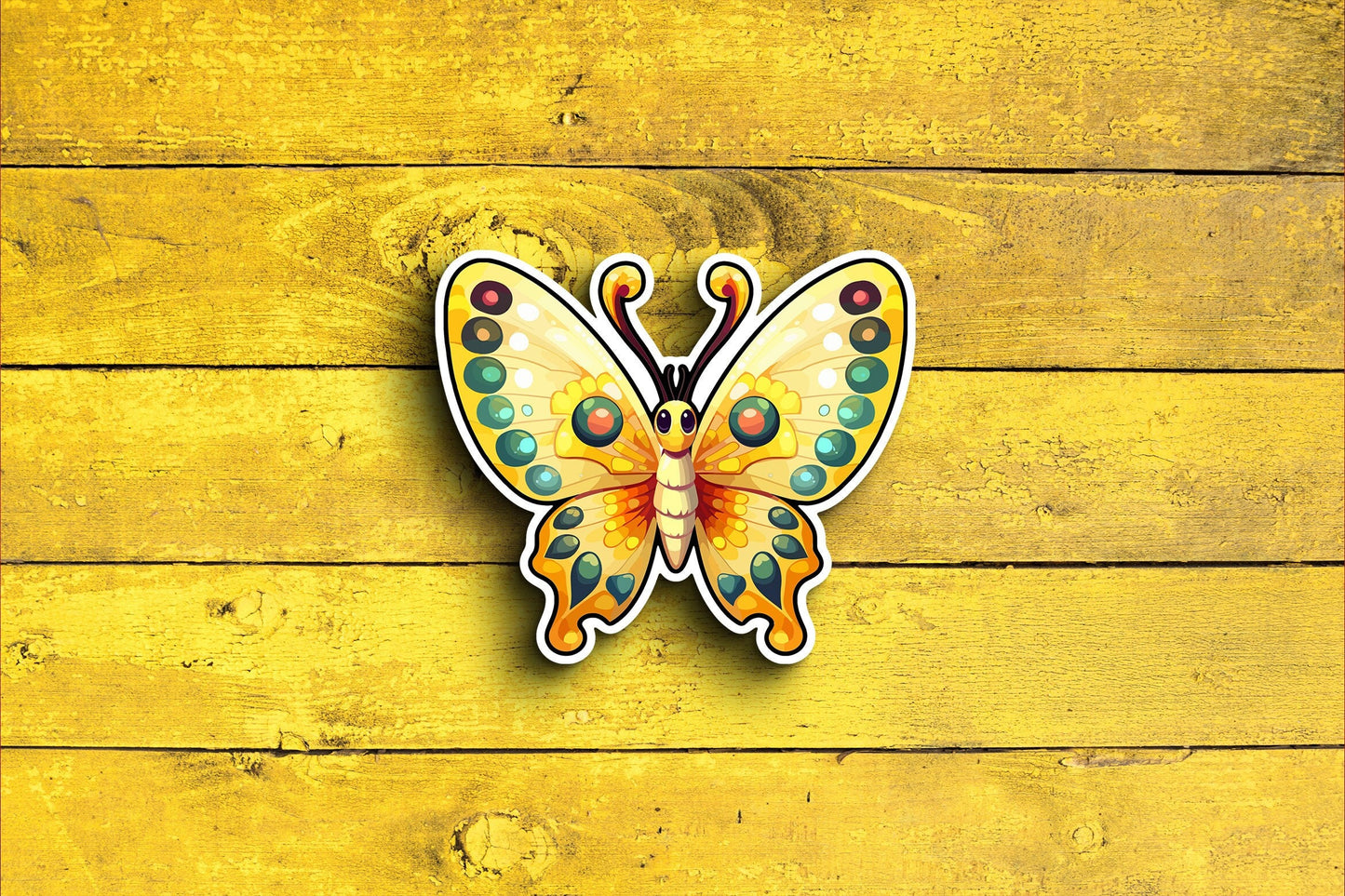 Yellow Butterfly Sticker