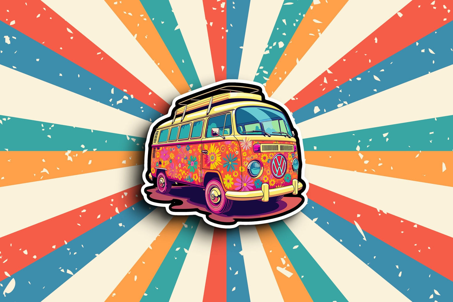 Retro VW Bus Sticker