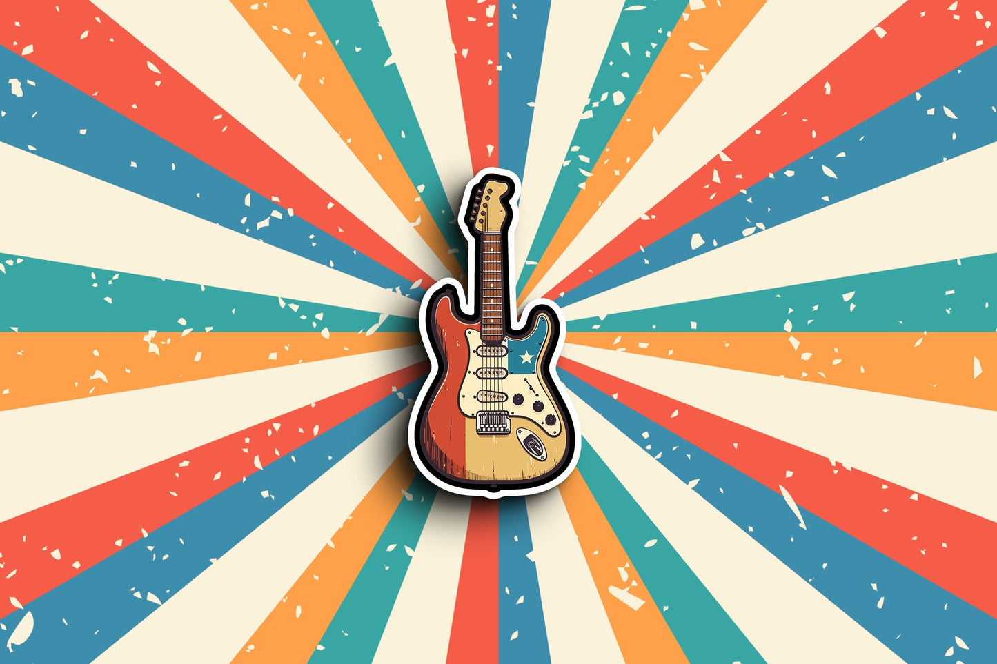 Retro Guitar Sticker