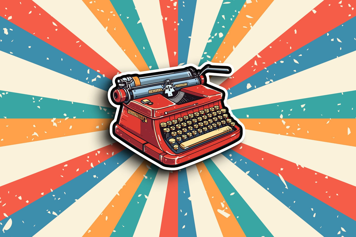 Retro Typewriter Sticker