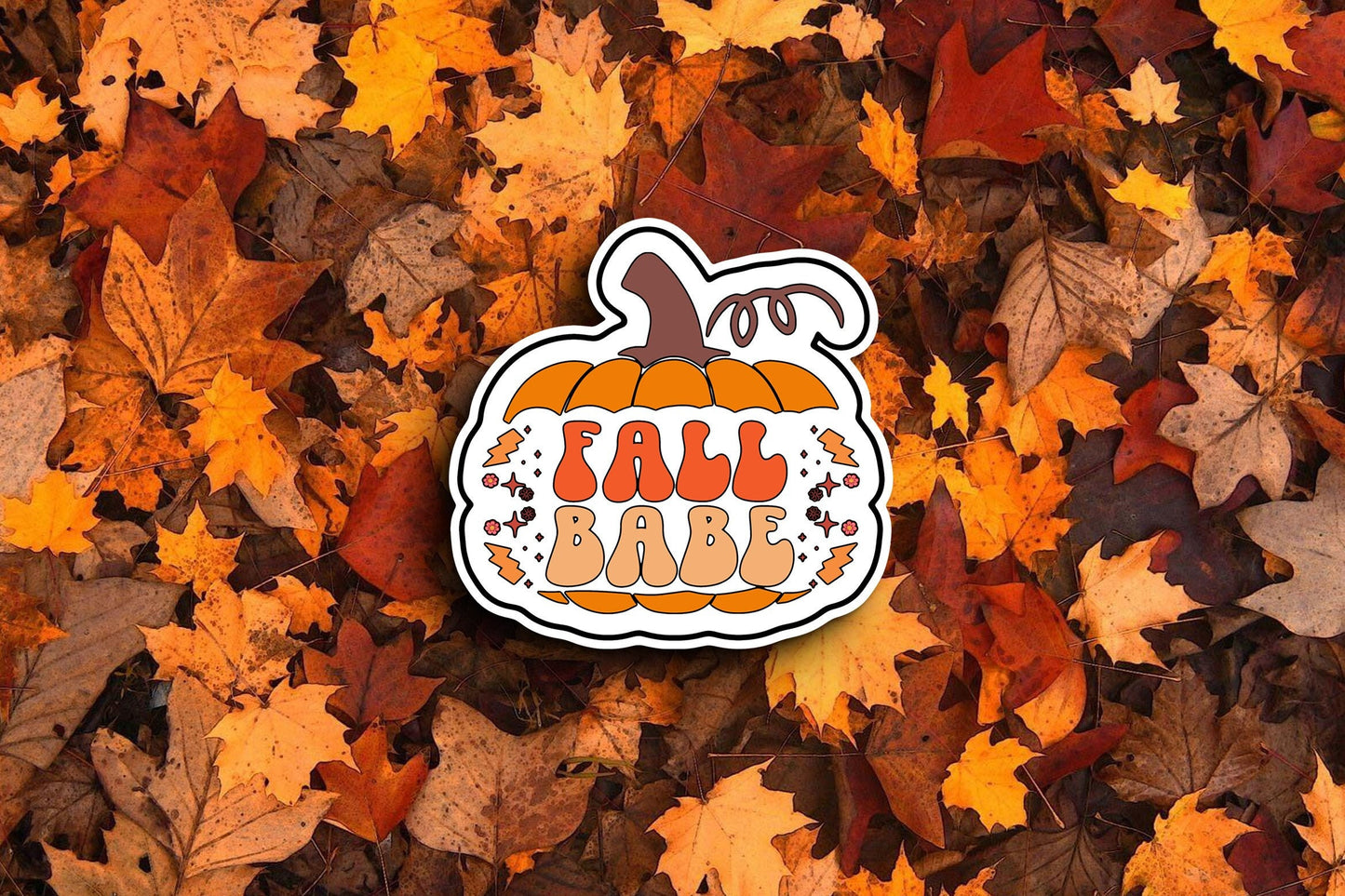 Fall Babe White Pumpkin (Fall) Sticker