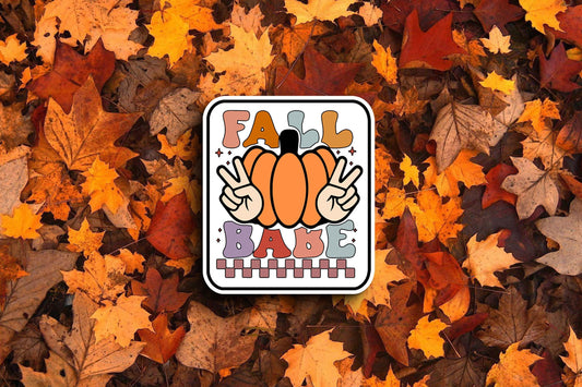 Fall Babe White Background Pumpkin (Fall) Sticker