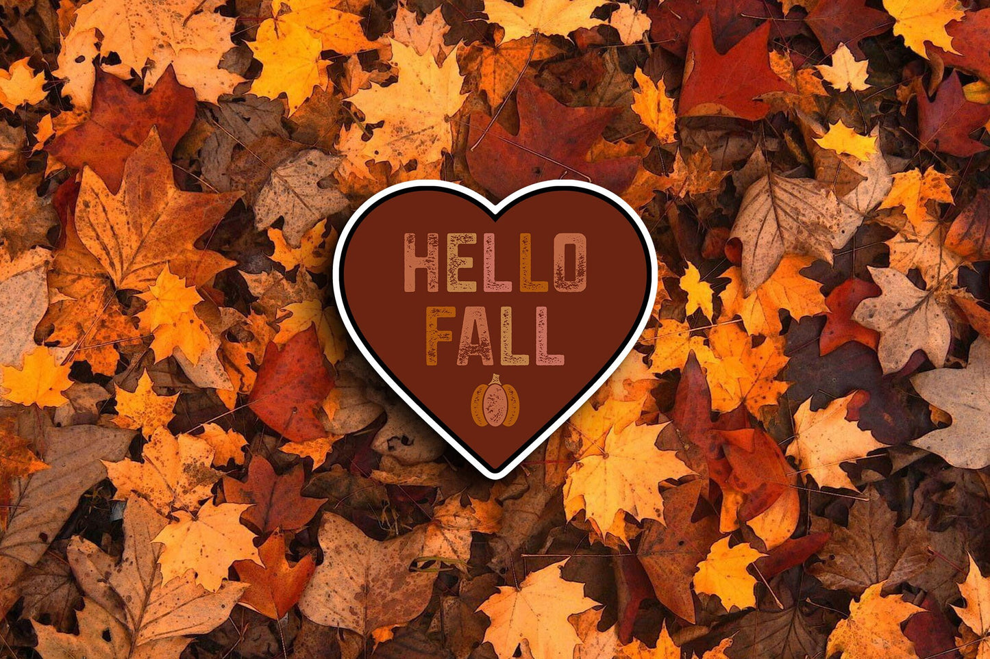 Hello Fall Heart (Fall) Sticker