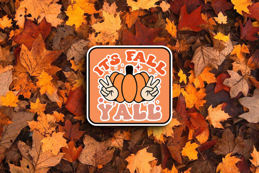 It's Fall Y'all Orange Pumpkin (Fall) Sticker