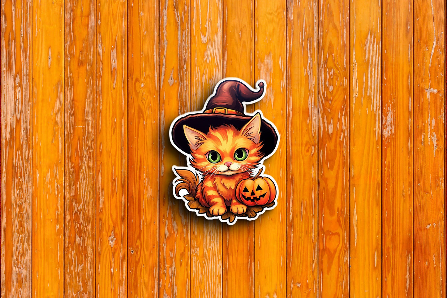 Orange Cat #4 Halloween Sticker