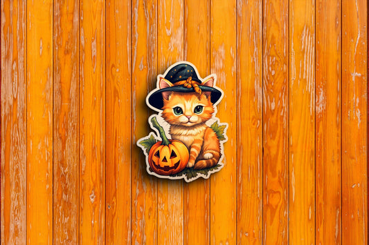 Orange Cat #1 Halloween Sticker