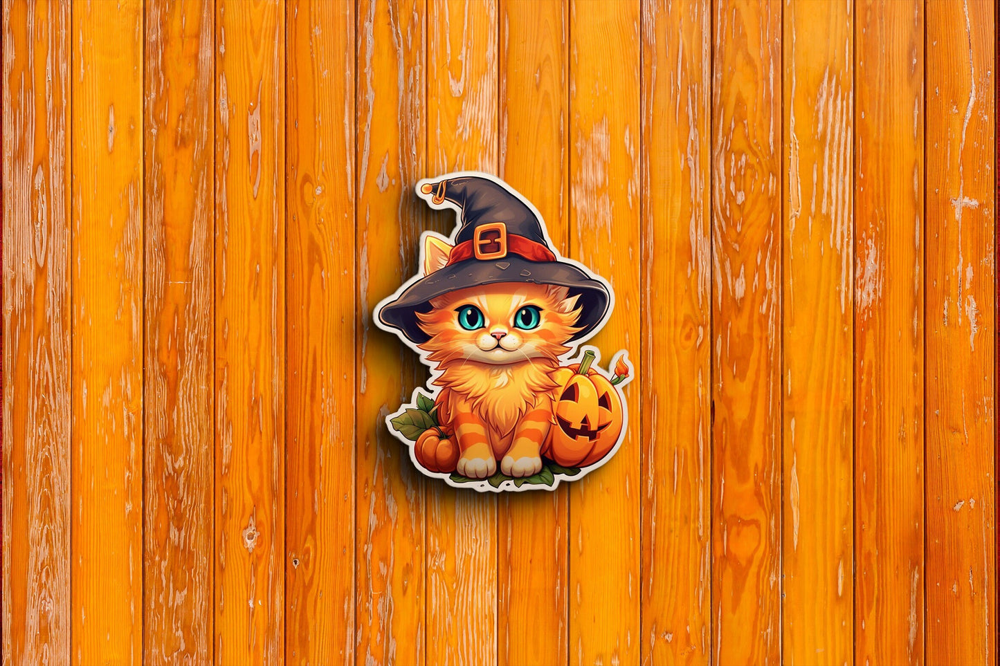 Orange Cat #2 Halloween Sticker