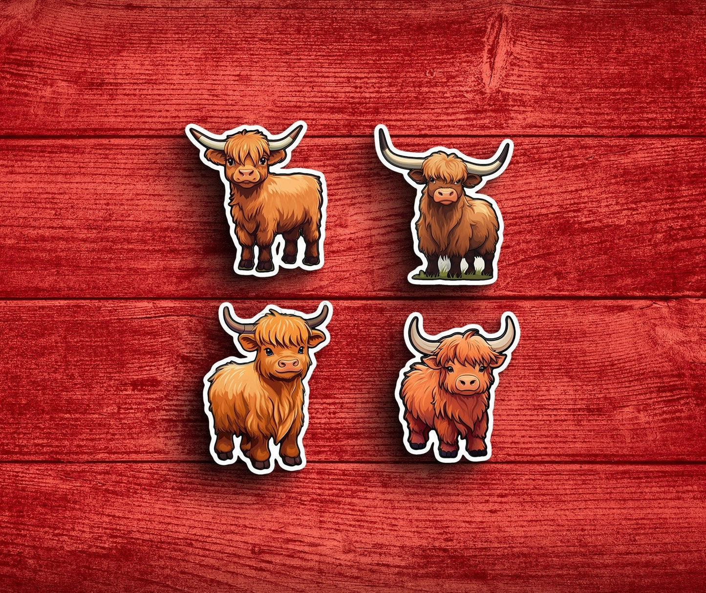 Baby Highland Cow Sticker Pack