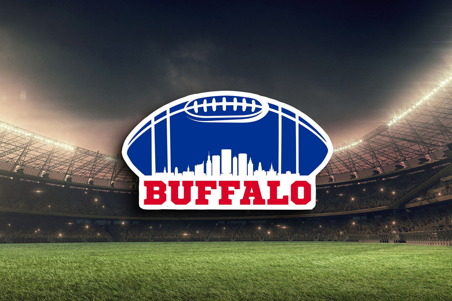 Buffalo Football (Blue) Sticker